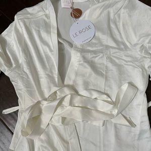 Bridal silk lace robe